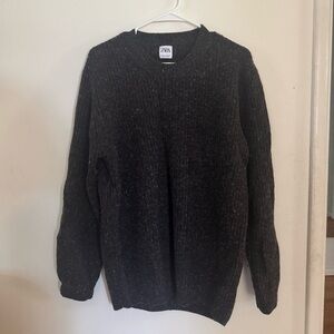 Zara Men's Charcoal Crewneck Sweater